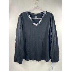 Sleep Sense Woman Sleep & Lounge Top Long Sleeve Black Size 1X NWT Org $36